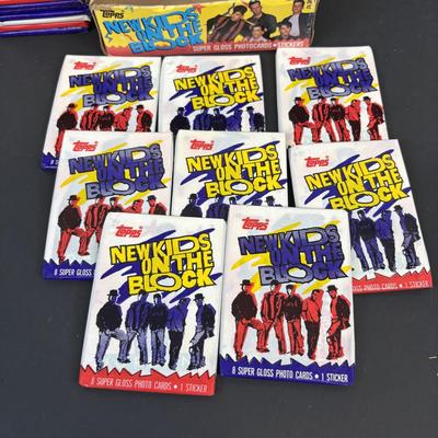 LOT 89: Topps New Kids on the Block Unopened Super Gloss Photocards-Stickers