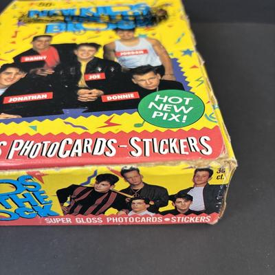 LOT 89: Topps New Kids on the Block Unopened Super Gloss Photocards-Stickers