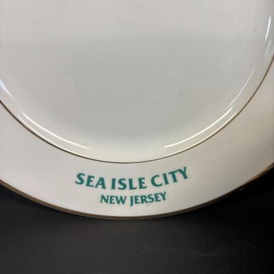 LOT 91: Vintage Trump Princess Sea Isle City, NJ Nautical Yacht Dessert Plates, Scentsy Coast Guard Warmer & Loster Feast Tableware
