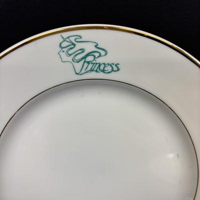 LOT 91: Vintage Trump Princess Sea Isle City, NJ Nautical Yacht Dessert Plates, Scentsy Coast Guard Warmer & Loster Feast Tableware