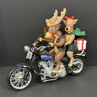 LOT 94: Harley Davidson Collection: Dept 56, Maisto FXSTSB Bad Boy & FLHR Road King Diecast Replicas, NIP Timer Cover & Ornaments