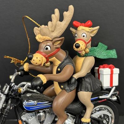 LOT 94: Harley Davidson Collection: Dept 56, Maisto FXSTSB Bad Boy & FLHR Road King Diecast Replicas, NIP Timer Cover & Ornaments