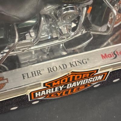 LOT 94: Harley Davidson Collection: Dept 56, Maisto FXSTSB Bad Boy & FLHR Road King Diecast Replicas, NIP Timer Cover & Ornaments