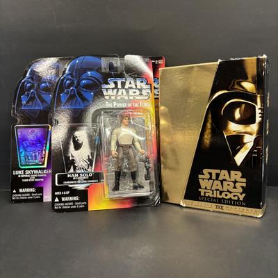 LOT 97: Star War Action Figures along with Star Wars Trilogy