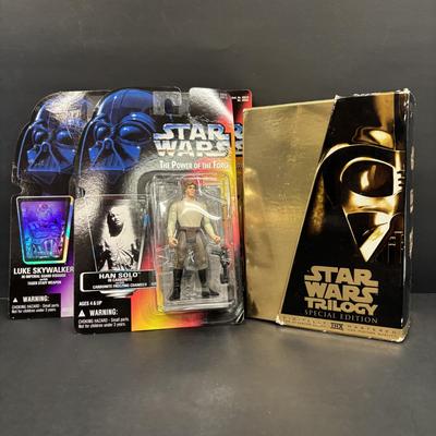 LOT 97: Star War Action Figures along with Star Wars Trilogy