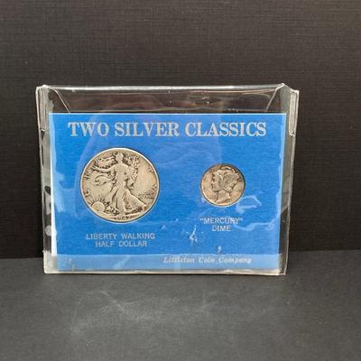 LOT 101: Classic Silver Coins - Liberty Walking Half Dollar and "Mercury" Dime (Littleton Coin Company)