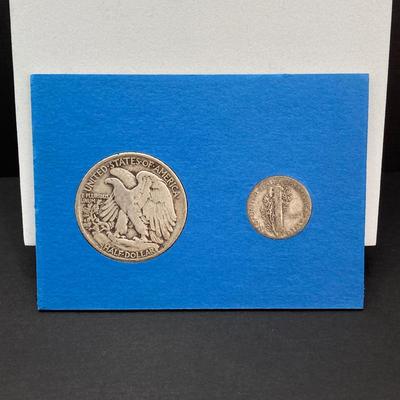 LOT 101: Classic Silver Coins - Liberty Walking Half Dollar and "Mercury" Dime (Littleton Coin Company)