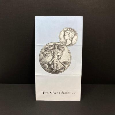 LOT 101: Classic Silver Coins - Liberty Walking Half Dollar and "Mercury" Dime (Littleton Coin Company)