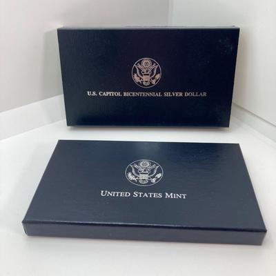 LOT 102: 1994 Bicentennial of the U.S. Capitol Commemorative Silver Dollar Proof Coin in Presentation Box and Certificate of Authenticity