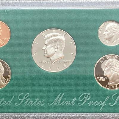 LOT 107: Five United States Mint Proof Coin Sets - 1994, 1995, 1996, 1997 and 1998