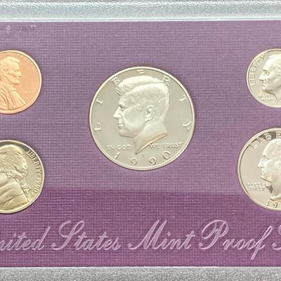 LOT 108: Four United States Mint Proof Coin Sets - 1987, (2) 1988 and 1990