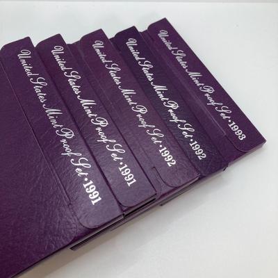 LOT 109: Five United States Mint Coin Proof Sets - (2) 1991, (2) 1992 and (1) 1993