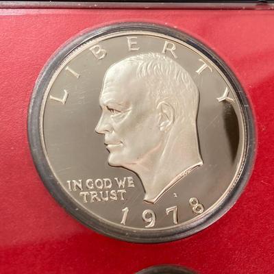 LOT 111: 1978-S United States Proof Set with Eisenhower Dollar Coin in Black Plastic Holder