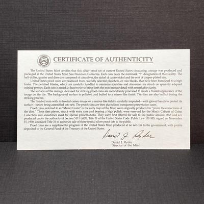 LOT 112: Two United States Mint Silver Proof Coin Sets - 1993 and 1994