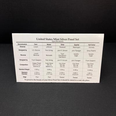 LOT 112: Two United States Mint Silver Proof Coin Sets - 1993 and 1994