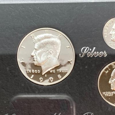 LOT 113: Three United States Mint Silver Proof Coin Sets - 1995, 1996 and 1998