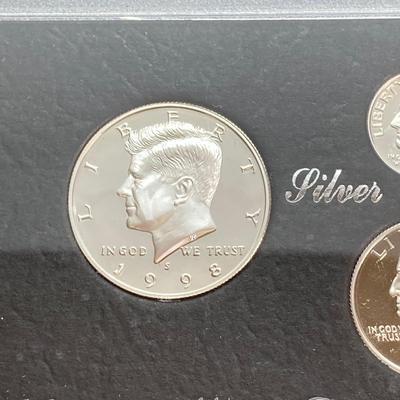LOT 113: Three United States Mint Silver Proof Coin Sets - 1995, 1996 and 1998