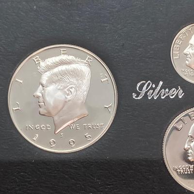 LOT 113: Three United States Mint Silver Proof Coin Sets - 1995, 1996 and 1998