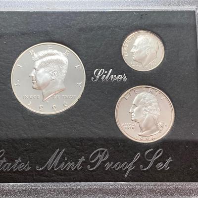LOT 113: Three United States Mint Silver Proof Coin Sets - 1995, 1996 and 1998