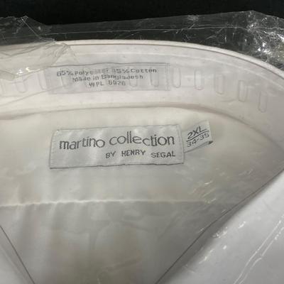 LOT 114: Collection of (16) Men's and Ladies' White Button Down Dress / Formal Shirts - (Martino Collection by Henry Segal and...