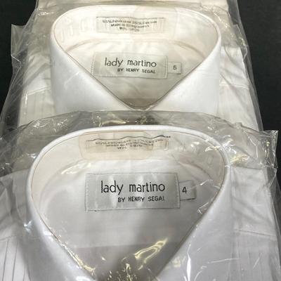 LOT 114: Collection of (16) Men's and Ladies' White Button Down Dress / Formal Shirts - (Martino Collection by Henry Segal and...