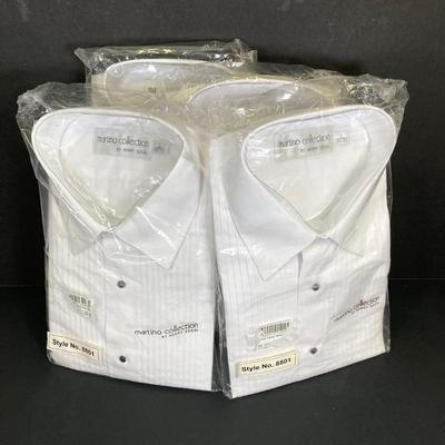 LOT 114: Collection of (16) Men's and Ladies' White Button Down Dress / Formal Shirts - (Martino Collection by Henry Segal and...