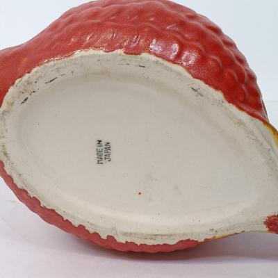 LOT 115: Brass Wall Sconce with Handpainted Shade, Orange Porcelain Swan Planter, Enameled Incense Burner & Miniature Vases