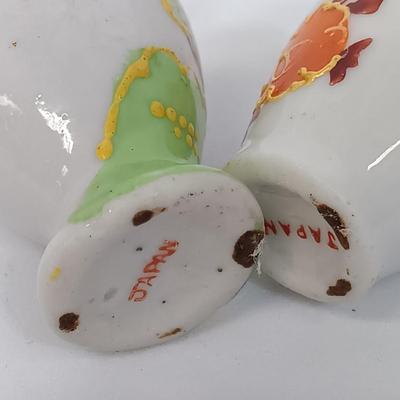 LOT 115: Brass Wall Sconce with Handpainted Shade, Orange Porcelain Swan Planter, Enameled Incense Burner & Miniature Vases