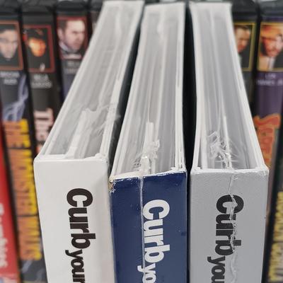 LOT 116: Media Collection- NIP Curb Your Enthusiasm Seasons 1-3, NIP Little House on the Prairie Season 5, Vintage Horror DVDs & More