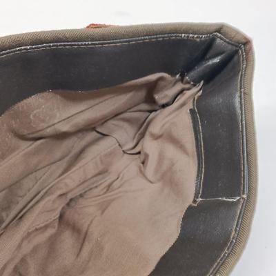 LOT 117: Soviet Russia Military Cap, Tambour Roll Top Cigarette Box, Brass Near Middle East Map Cup & More