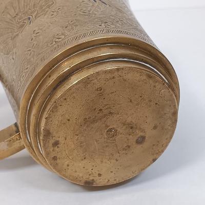 LOT 117: Soviet Russia Military Cap, Tambour Roll Top Cigarette Box, Brass Near Middle East Map Cup & More