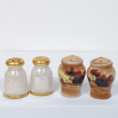LOT 118: Set of (12) Lustreware and Handpainted Japan Porcelain Salt and Pepper Shakers