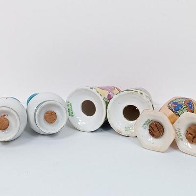 LOT 118: Set of (12) Lustreware and Handpainted Japan Porcelain Salt and Pepper Shakers