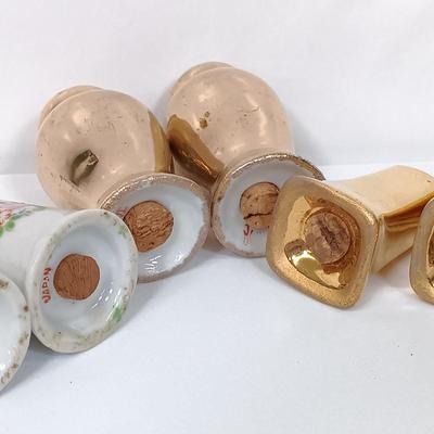 LOT 118: Set of (12) Lustreware and Handpainted Japan Porcelain Salt and Pepper Shakers