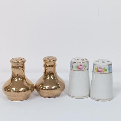 LOT 118: Set of (12) Lustreware and Handpainted Japan Porcelain Salt and Pepper Shakers