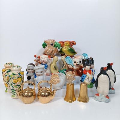 LOT 119: MCM Fun Shaped Japan Porcelain Salt and Pepper Shakers Set of (12)