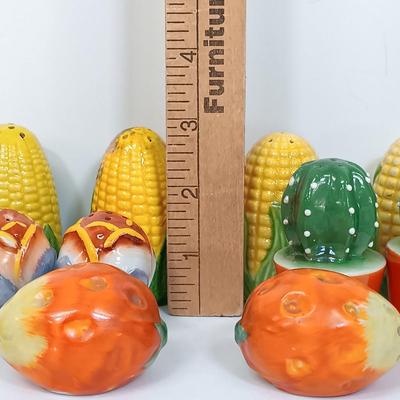 LOT 122: Vintage Salt and Pepper Shakers - Fruit, Vegetables, Cactus' & Teapots