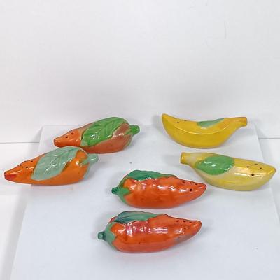 LOT 122: Vintage Salt and Pepper Shakers - Fruit, Vegetables, Cactus' & Teapots