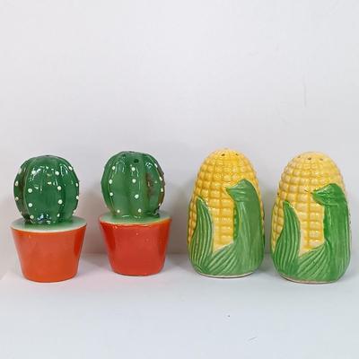 LOT 122: Vintage Salt and Pepper Shakers - Fruit, Vegetables, Cactus' & Teapots