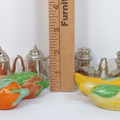 LOT 122: Vintage Salt and Pepper Shakers - Fruit, Vegetables, Cactus' & Teapots
