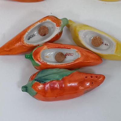 LOT 122: Vintage Salt and Pepper Shakers - Fruit, Vegetables, Cactus' & Teapots