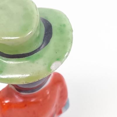 LOT 123: Vintage Japan Porcelain - Cuckoo Clock Wall Pocket, Puss in Boots, Clown Toothpick Holder & More