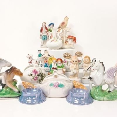 LOT 125: Set of (16) Vintage Japan Porcelain Miniature Figurines