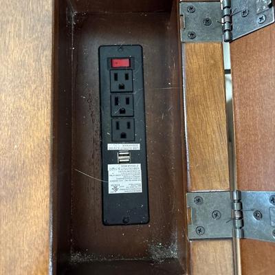 Ashley Side table w/outlets & cup holders