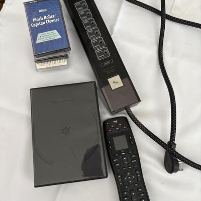 Universal, remote control, CD holder, cassette, cleaners, and power strip
