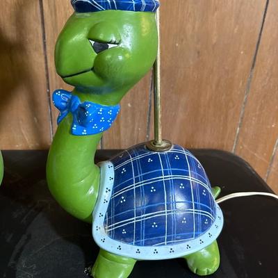Vintage ceramic, Mr. and Mrs. turtle lamps