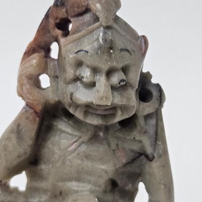 CKEG07. Pair of Hand-Carved Chinese Soapstone Figurines