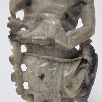 CKEG07. Pair of Hand-Carved Chinese Soapstone Figurines