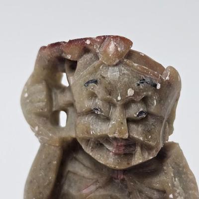 CKEG07. Pair of Hand-Carved Chinese Soapstone Figurines
