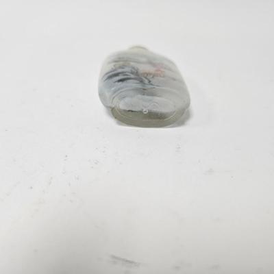 CKEG15. Hand-Painted Reverse Glass Chinese Snuff Bottle, Mountain Scene